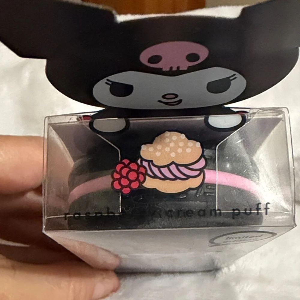 The Crème Shop x Kuromi Macaron Lip Balm- Raspberry Crème Puff
